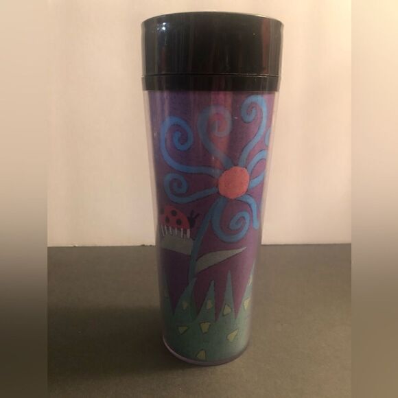 Starbucks 1999 Thermoserv travel/ coffee tumbler. Ladybugs & Flowers. 20 oz - Picture 1 of 8